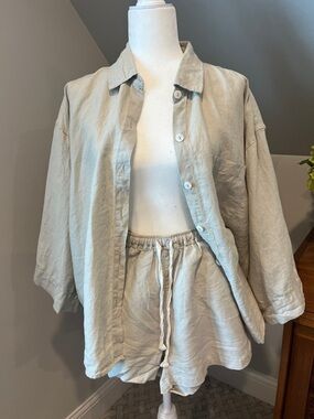 Sunday Morning Linen Short Set